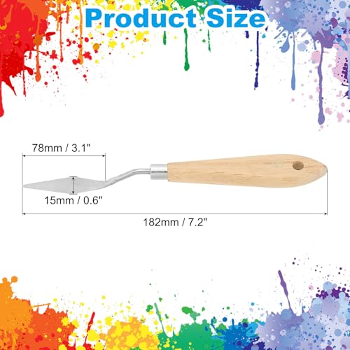 PATIKIL Art Spatula, No.5 15mm Stainless Steel Flexible Palette Knife Painting Knife Painting Spatula Oil Painting Mixing Scraper with Wood Handle for Canvas Acrylic Painting, Brown - style: No.5