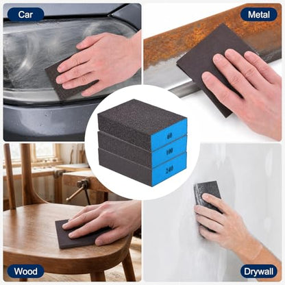 4Pcs 280Grit Sanding Sponges, Wet Dry Sanding Blocks - size: 280Grit