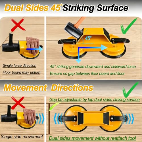 Floor Gap Suction Cup Tool for Wood, Hardwood, Vinyl, Laminate, Lvp Floor