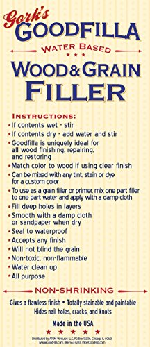 Goodfilla Mahogany, 1 Gallon (13.5lbs), Wood and Grain Filler, Stainable, Tintable, Sandable, Sandable, Zero Waste, Non-Toxic, USA Made - color: Mohagany, size: Gallon
