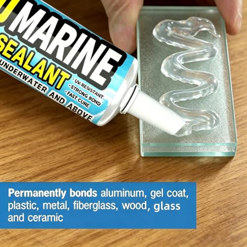 5200 Marine Sealant Adhesive Fast Cure - Permanent, Watertight Bonding and Sealing - UV Resistant, Above & Below Waterline- for Boats, Hulls, Decks & RVs,Pond Sealant 3oz (Clear 2Pcs) - color: Clear 2Pcs