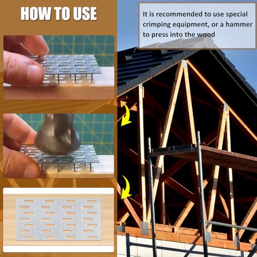 2"x4" Truss Plate, 100 Pack Pronged Truss Brackets Mending Plates