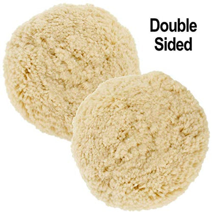 TCP Global 8" 100% Wool Polishing & Buffing Pad Double Sided - Wool Buffing