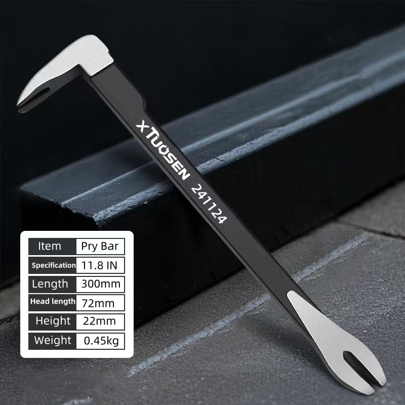 Pry Bar, 11.8" Cats Paw Nail Puller, Mini Crowbar for Home Remolding & Woodworking Prying, Scraping, Lifting, Pulling
