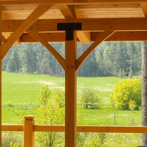 2 Pcs 16.9"x 5" T Post Bracket for Pergola - style: T Post Bracket(16.9"x 5")