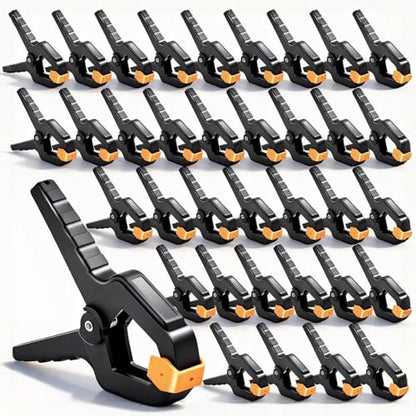 36 Pack Spring Clamps Heavy Duty - 3.5 Inch Wood Clamps for Woodworking, Spring Clips Clamp for Crafts,Photography Backdrop, Balloon Arch and More with Non-Slip Handles and Adjustable Jaw Pads,Orange - size: Orange-36 Pack