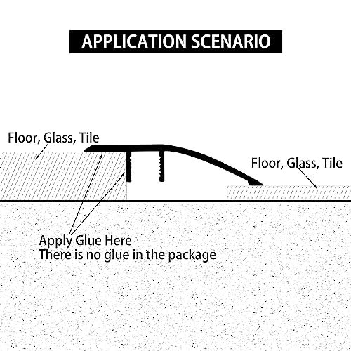 Gaahing Aluminum Floor Transition Threshold Strip, Bridge the Height Gap Between 0.2 to 0.5 inches for Doorway Ramp Tiles Laminate Planks (35.4in x 1.7in, Matte Silver) - size: 35.4in x 1.7in, Matte Silver