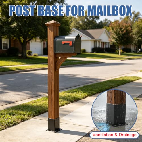 4 Pcs 4"x 4" Post Base Fit (Inner Size 3.6x3.6) Post Lumber