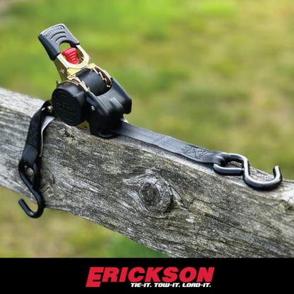 Erickson Pro Series Ratcheting Tie-Down Strap - Black, 1 in x 6 ft, 2 Pack - color: Black, size: 1in x 6ft