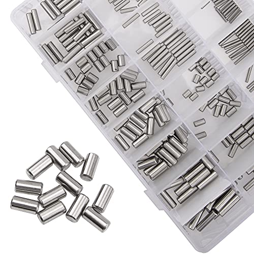 360Pcs 304 Stainless Steel Dowel Pin Shelf Support Peg Pin Rod Fasten Elements Assortment Kit, 24 Sizes M2 M3 M4 M5