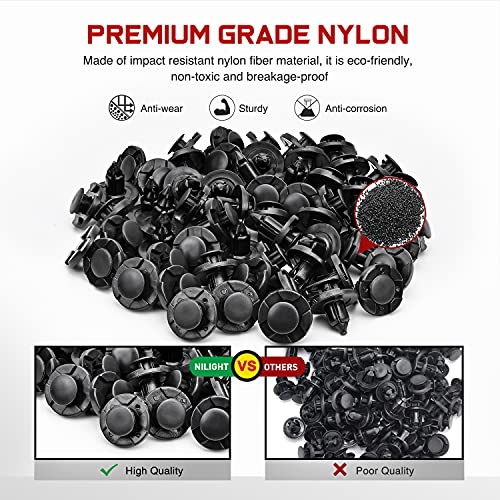 Nilight 100PCS Nylon Bumper Rivet Fender Clips OEM Replaces Nissan: 01553-093210 8mm,1PC Bonus Fastener Remover - color: For Nissan Infiniti