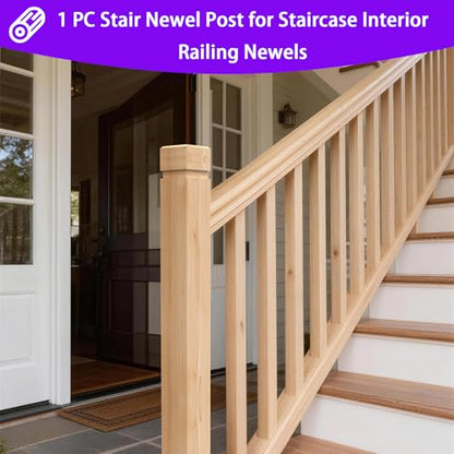 2PCS Newel Post Red Oak 3.5"x48" Premium Hardwood,Staircase Newel Post
