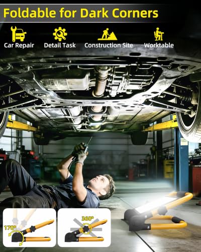 2 Pack 7200LM LED Work Light with Switch, IP66 for Garage Workshop - size: 60W-2P