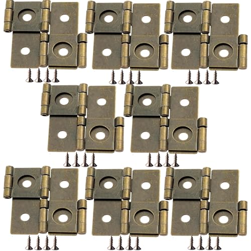8-Pack 360° Retro Double Acting Hinges – Antique Brass Folding Screen - color: Bronze