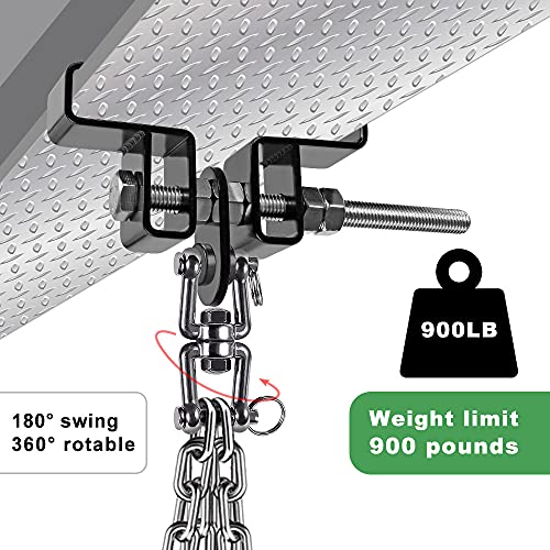 SELEWARE Boxing Punching Bag Hanger, Heavy Bag Bracket - color: I Beam Clamp with Open Swivel
