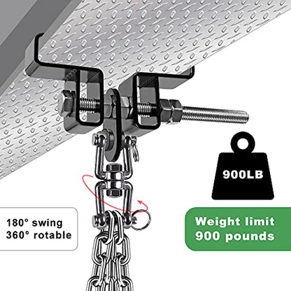 SELEWARE Boxing Punching Bag Hanger, Heavy Bag Bracket - color: I Beam Clamp with Open Swivel