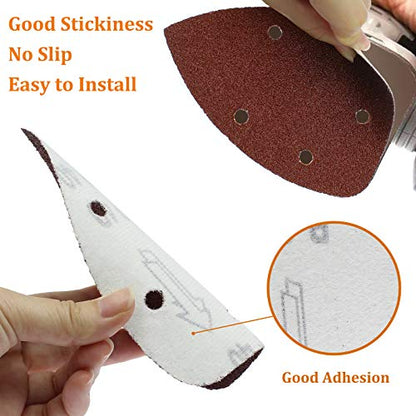 50 Pcs Mouse Detail Sander Sandpaper, 40 Grit, 5 Hole - size: 40 Grit - 50 Pcs