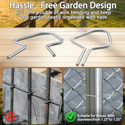 200 Pcs T Post Clips Kit, Metal Wire Fence Clip & 1 Drill Chuck, Galvanized Steel Tie Preformed T-Post Fence Clips 11 Gauge Fence Ties Fast Installation Farm Garden&Livestock Fencing T/U-Posts(Silver) - size: 200PCS