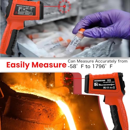 58°F to 1796°F Infrared Thermometer Gun,Professional 50:1 - color: Orange/-58°F to 1796°F