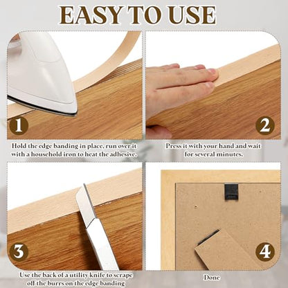 uxcell 1-1/2 Inch x 15ft Wood Veneer Edge Banding, Pre-Glued Flexible Ash Edging Strips, Iron on with Hot Melt Adhesive Wood Tape for Cabinet Repair and Furniture Restoration - size: 1-1/2 Inch x 15ft
