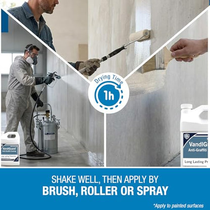 Rain Guard Water Sealers VG-7001 VandlGuard Non-Sacrificial Anti-Graffiti Coatings READY TO USE covers up to 300 sq. on painted and unpainted surfaces. 1 Gallon - color: Semi-Satin Sheen, size: 1 Gallon (300 Sq. Ft.)