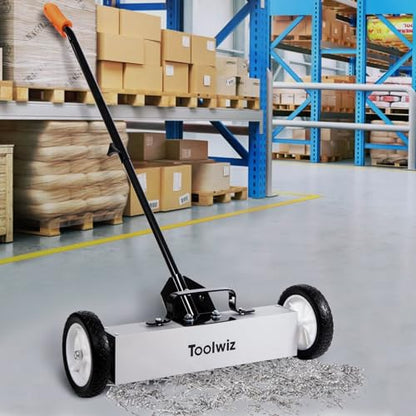 Toolwiz 18 Inches Magnetic Sweeper with Wheels 26 Lbs Quick Release - size: 18 inches