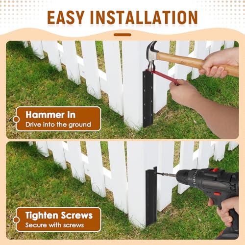 SDSNTE Steel Fence Post Repair Stakes for Fence Post Support, 10 Pcs