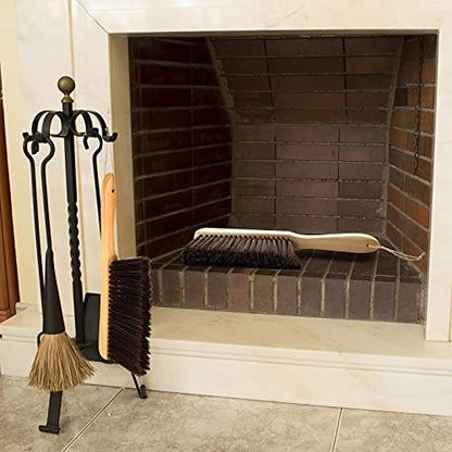 Patelai 2 Pieces Wooden Bench Brushes, Soft Bristles, Long Wood Handle, Brown - color: Brown