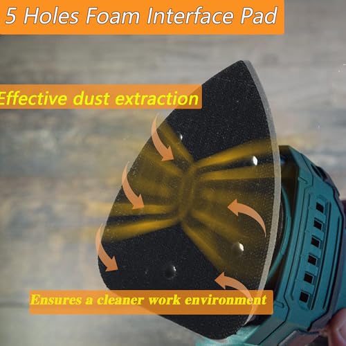 2pcs Mouse Detail Sanding Interface Pad 140mm*90mm 5 Holes Foam Interface Mouse Sander Sandpaper Backing Pad