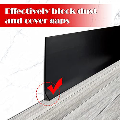 FONUNO Vinyl Wall Base Rubber Baseboard Molding Trim Self Adhesive 4" Wide - color: Black, size: 4in x 200ft