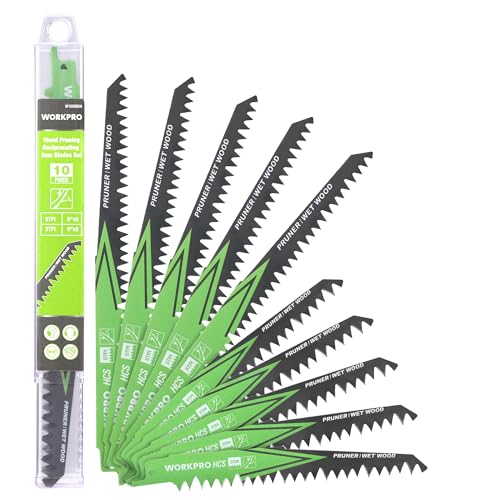 WORKPRO Wood Pruning Reciprocating Saw Blade Set, 6" & 9", 5TPI, 10-Piece - size: 6 & 9 Inch
