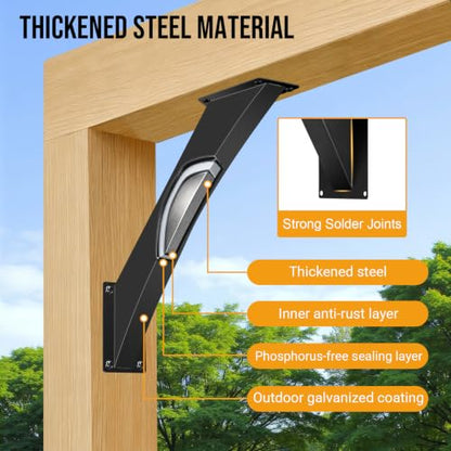 45 Degree Angle Support Brackets for 4"×4" Post,8pcs - size: 4"x4"-8 Pack
