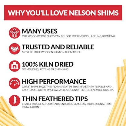Nelson Wood Shims, 8-Inch DIY Shims, 24-Pack - style: 2-Pack