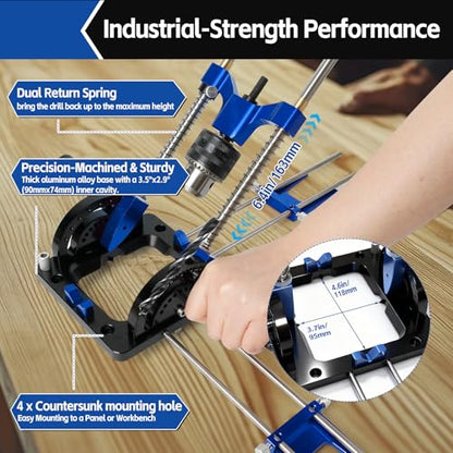 Upgraded Portable Drill Guide with 1/2" Chuck,0°to 90° Multi Angle Drill