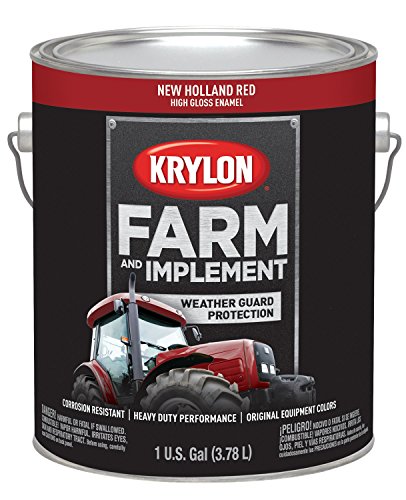 Krylon Farm & Implement Brush On-Paint, High Gloss, New Holland Red, 1 Gallon - color: New Holland Red, size: 128 Fl Oz (Pack of 1), style: Bottle