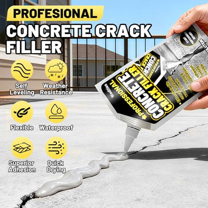 Concrete Crack Filler, 5.3LB High Elasticity Cement Crack Repair Sealant - size: 4pcs, 5.3LB