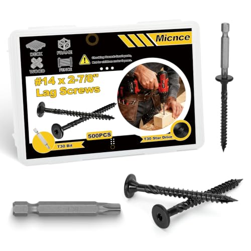 #14 x2-7/8'' Deck Screws,500Count Coarse Thread Exterior Wood Screws - size: #14 x 2-7/8"