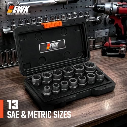 EWK 13-Piece Nut and Bolt Extractor Set, 3/8" Drive - style: 13-Piece Bolt Extractor Set