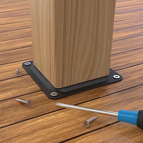 ForoGore 4" x 4" Wood Post Plate Connector, Powder-Coated Decking Post Base - size: 12 PCS