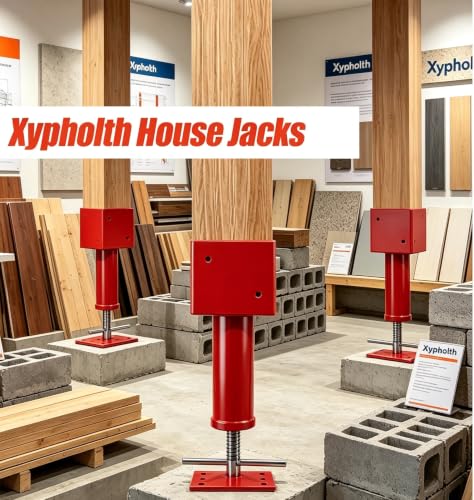 6x6 Screw Jack Post 14.5" - 18.5" Adjustable House Floor Jacks 30k lbs Cap. - color: Red, size: 6" x 6" ( 2 PC )