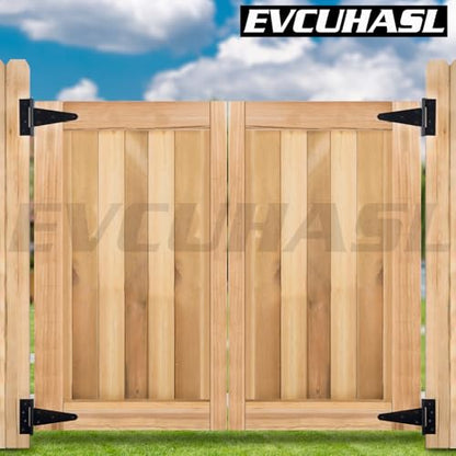10 Inch T-Strap Gate Hinges, Shed Barn Door Hinges Heavy Duty, Black Tee Hinges for Wooden Fences, Yard Gate, Wrought Hardware Iron Rustproof (2 Pack/Set) - size: 10 Inch