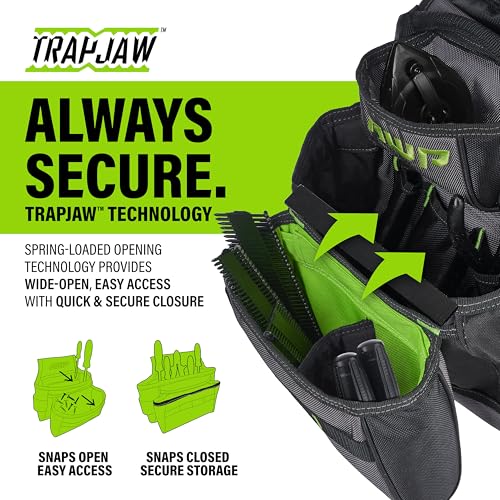 AWP Tool Belt Tool Rig, Durable Premium Utility Belt Organizer for Men & Women, Utility Work, Electrician, Mechanic - style: TrapJaw Pro Tool Rig