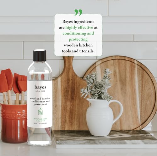 Bayes Food Grade Mineral Oil for Cutting Board - Mineral Oil Food Grade for Bamboo, Teak & Wood Conditioner and Protectant - Cutting Board Oil Food Grade Formula - Wood Oil for Cutting Board - 8 oz - size: 8 Fl Oz (Pack of 2)