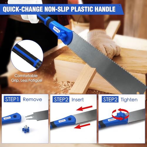 Japanese Pull Saw Set, 9.5" & 11.5" Double Edge Flush Cut Saw