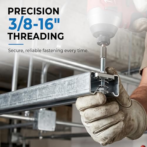 OHLECTRIC (5 Pack) Strut Channel Nuts with Short Spring – Premium Zinc Electroplated Steel | 3/8"-16 UNC Thread, 0.37" Thick – Heavy-Duty Spring Nuts for 13/16" & 1" Strut Channel Systems - style: Short Spring Channel Nut