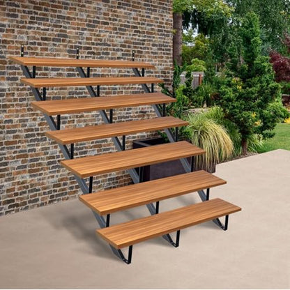 Steel Stair Riser 7 Step 3 Pack, 57" H Metal Stair Stringers for Deck - size: 7 Step