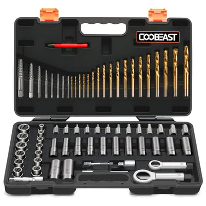 72Pcs Bolt Extractor Kit,Left Hand Drill Bit,Easy Out Screw Bolt Extractor - size: 72PCS