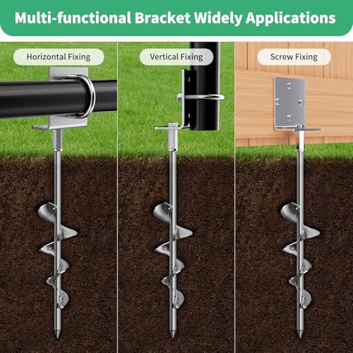 Phopich 16in Multi-Purpose Ground Anchors Screw in 2 Pack - color: 18in-2pcs