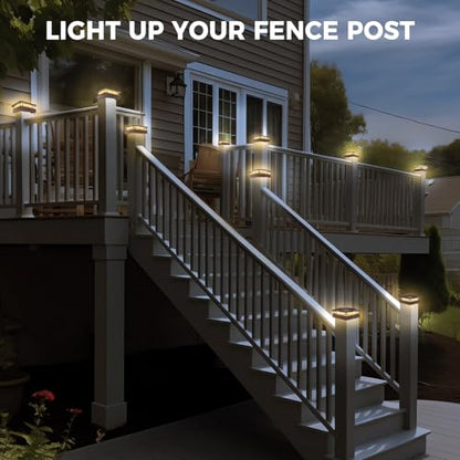 Peasur 16 Packs 4x4 Brown Post Solar Lights 3 Lighting Modes - color: Brown, size: 16 Packs