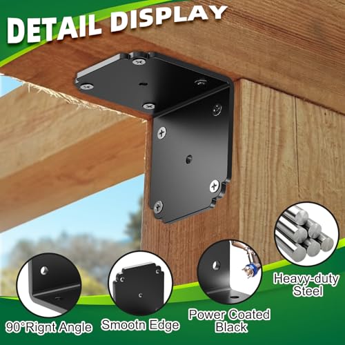 8 PCS 6" x 6" x 5" L Right Angle Bracket, Heavy Duty Corner Brace - size: 6x5 inch ( 8 Pack )